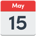 a graphic of the date May 15th