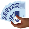 an image of a hand holding euros