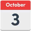 Red and White Calendar with the text 'October 3'