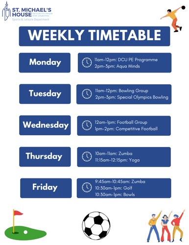 Weekly Timetable Community Activities